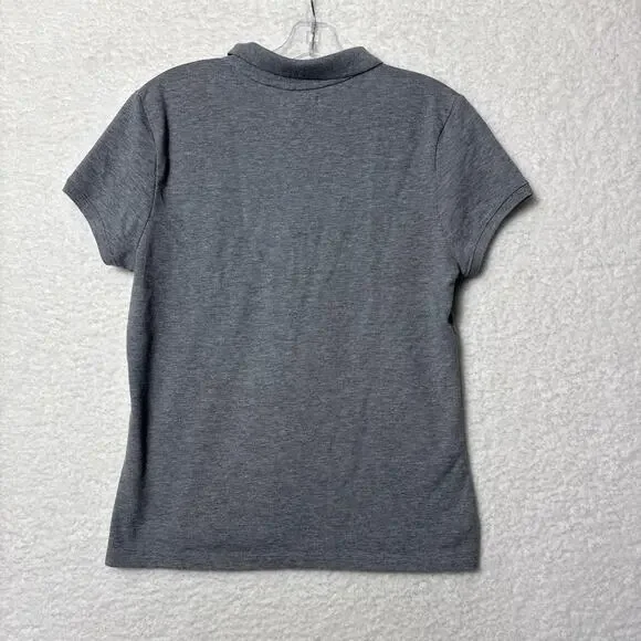 Aeropostale Polo Shirt Women Size XL A87 logo 5-Button Pique School Uniform Gray - Picture 2 of 8